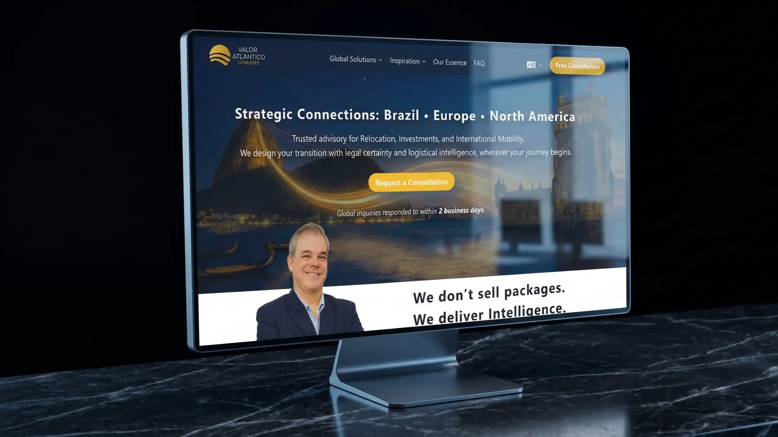 Mockup do site Valor Atlântico
