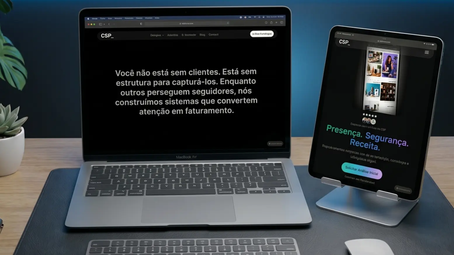 Mockup do site CSP Innovation & Technology