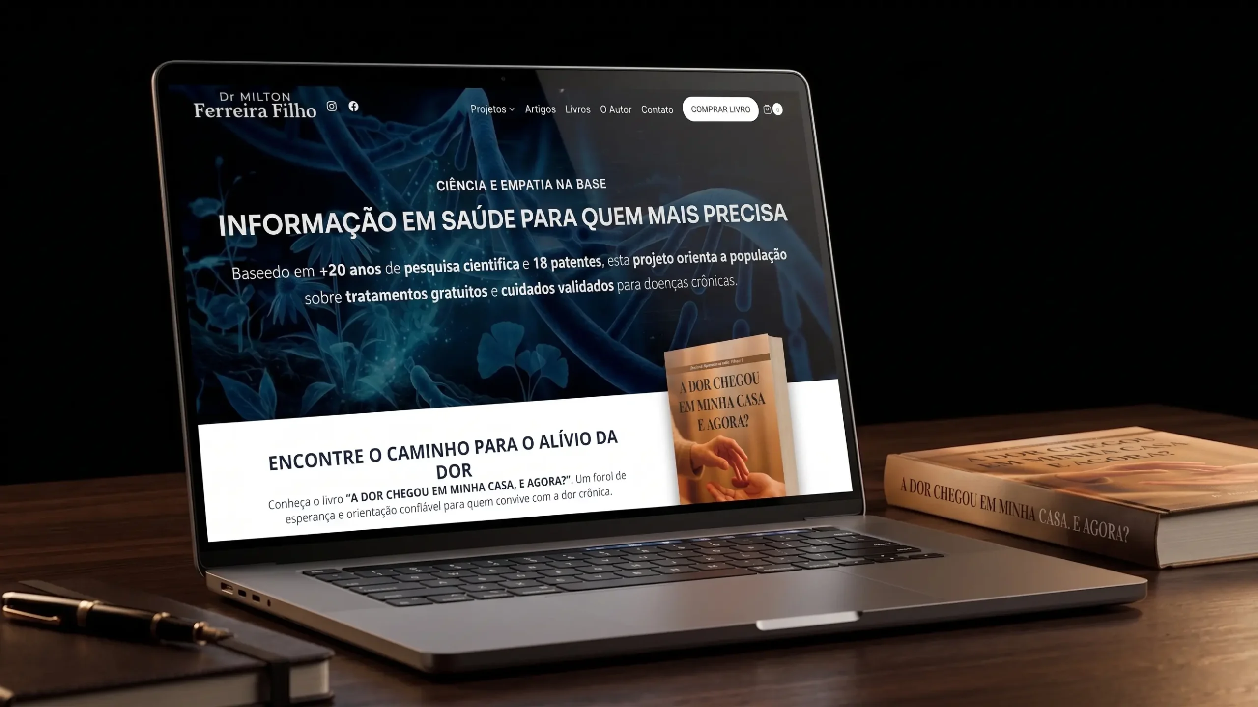 Mockup do site Dr. Milton Ferreira Filho