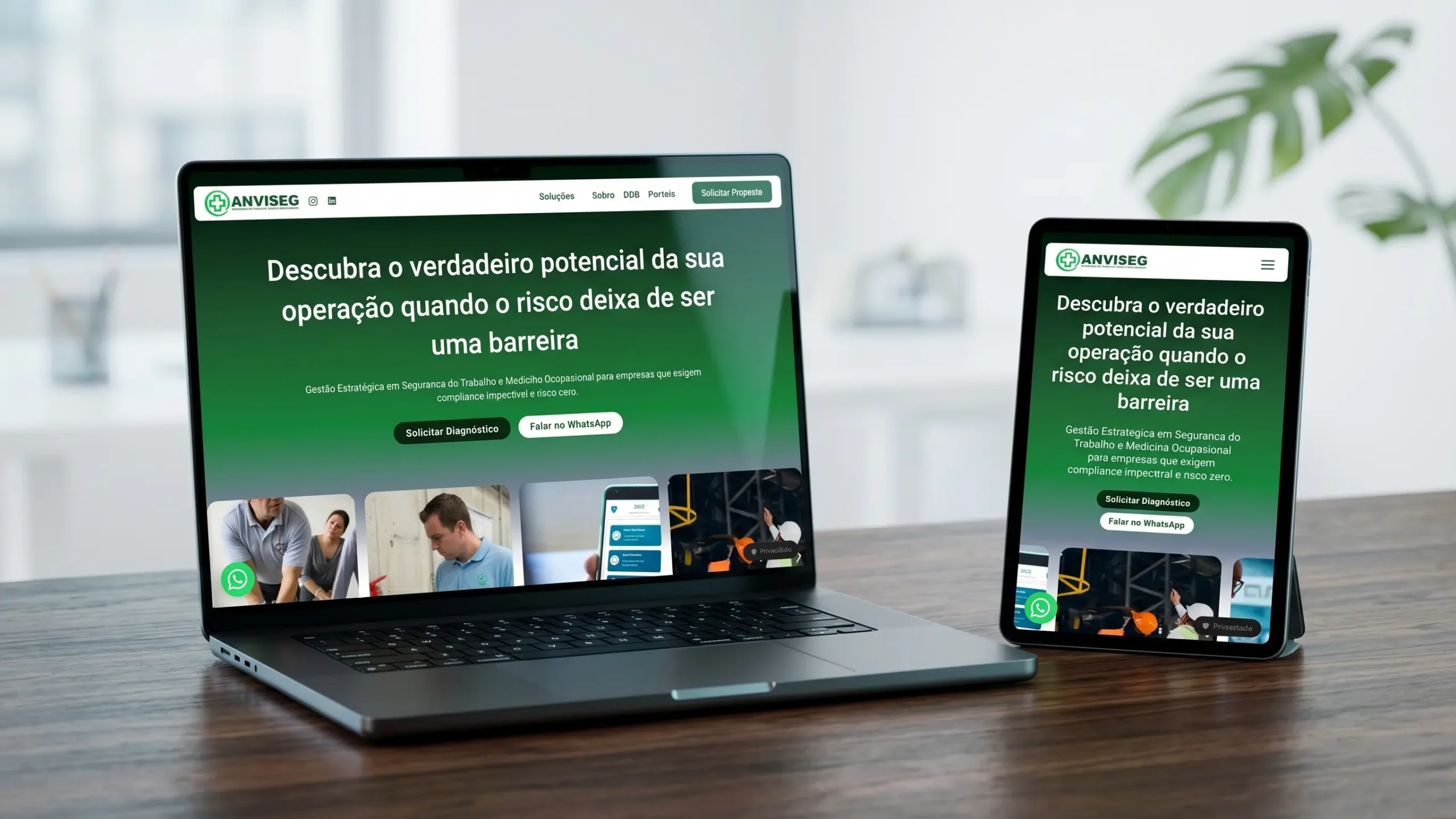 Mockup do site Anviseg
